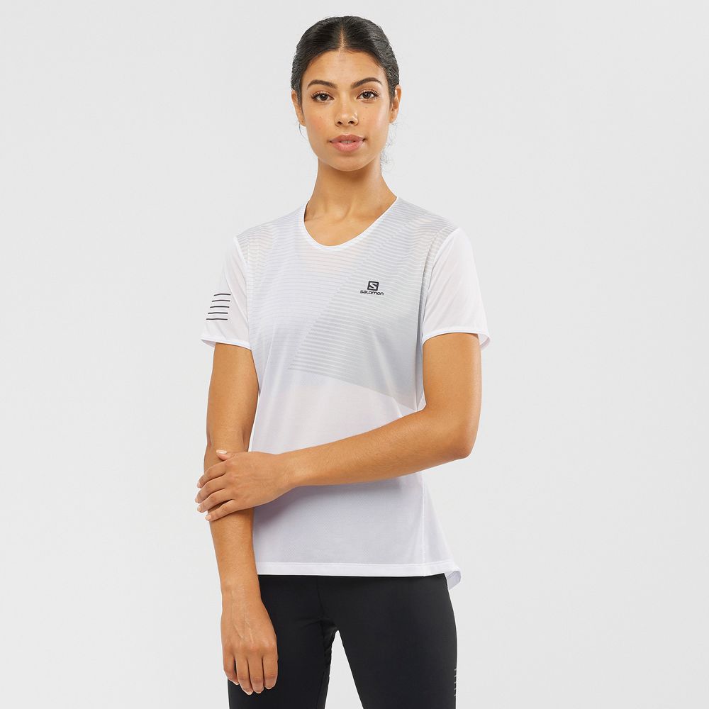 Salomon SENSE Camisetas Mujer - Blancas - Colombia (06384-LSJT)